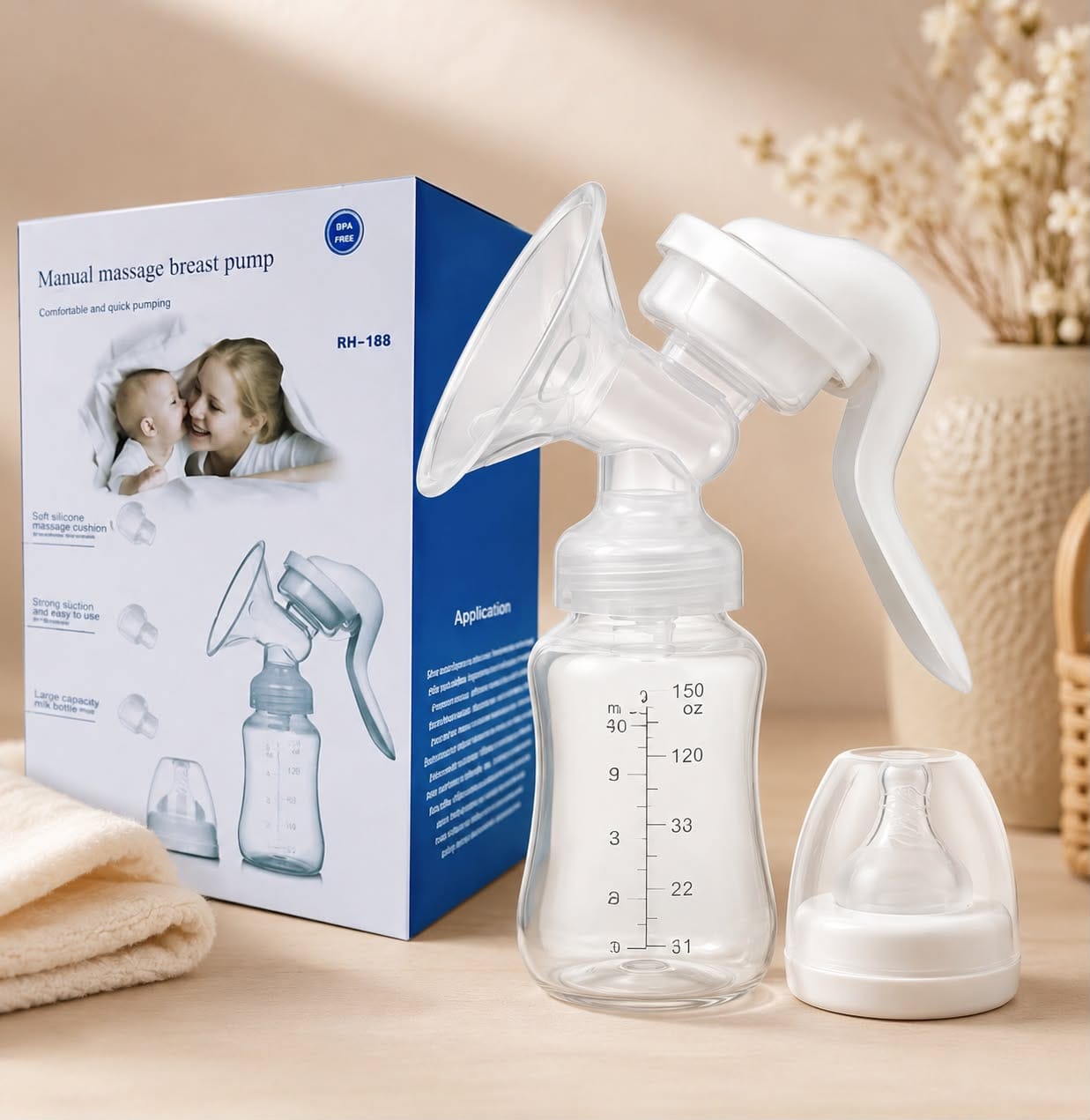 Manual breast pump