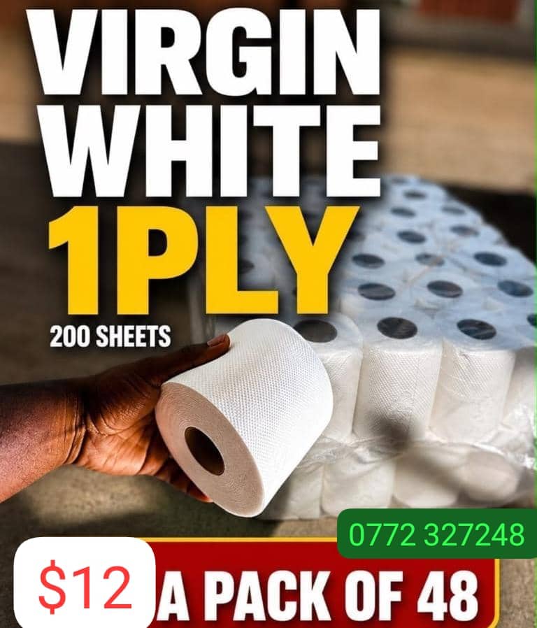 Virgin white 1 ply Tissue rolls of 48