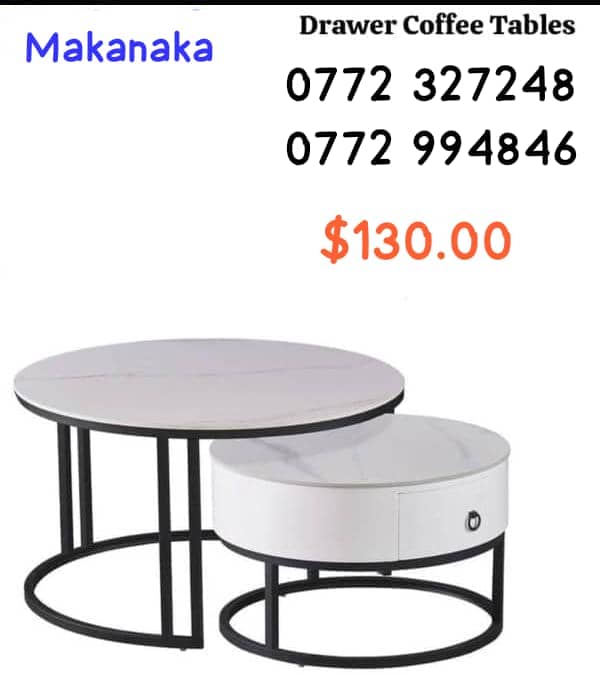 Drawer coffee tables set